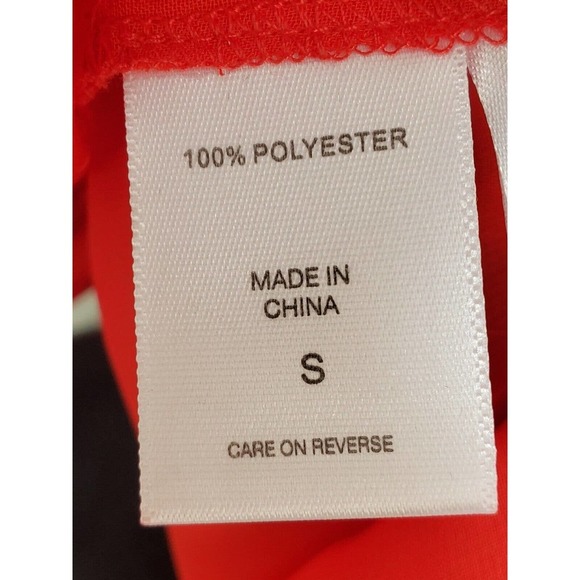 Soho New York & Company Women Red Polyester V-Neck Long Sleeve Top Blouse Small - Picture 10 of 11